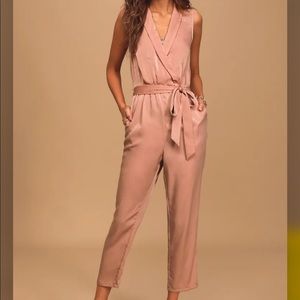 NWT Lulu's Love Like That Mauve Satin Sleeveless Jumpsuit (SOLD OUT)